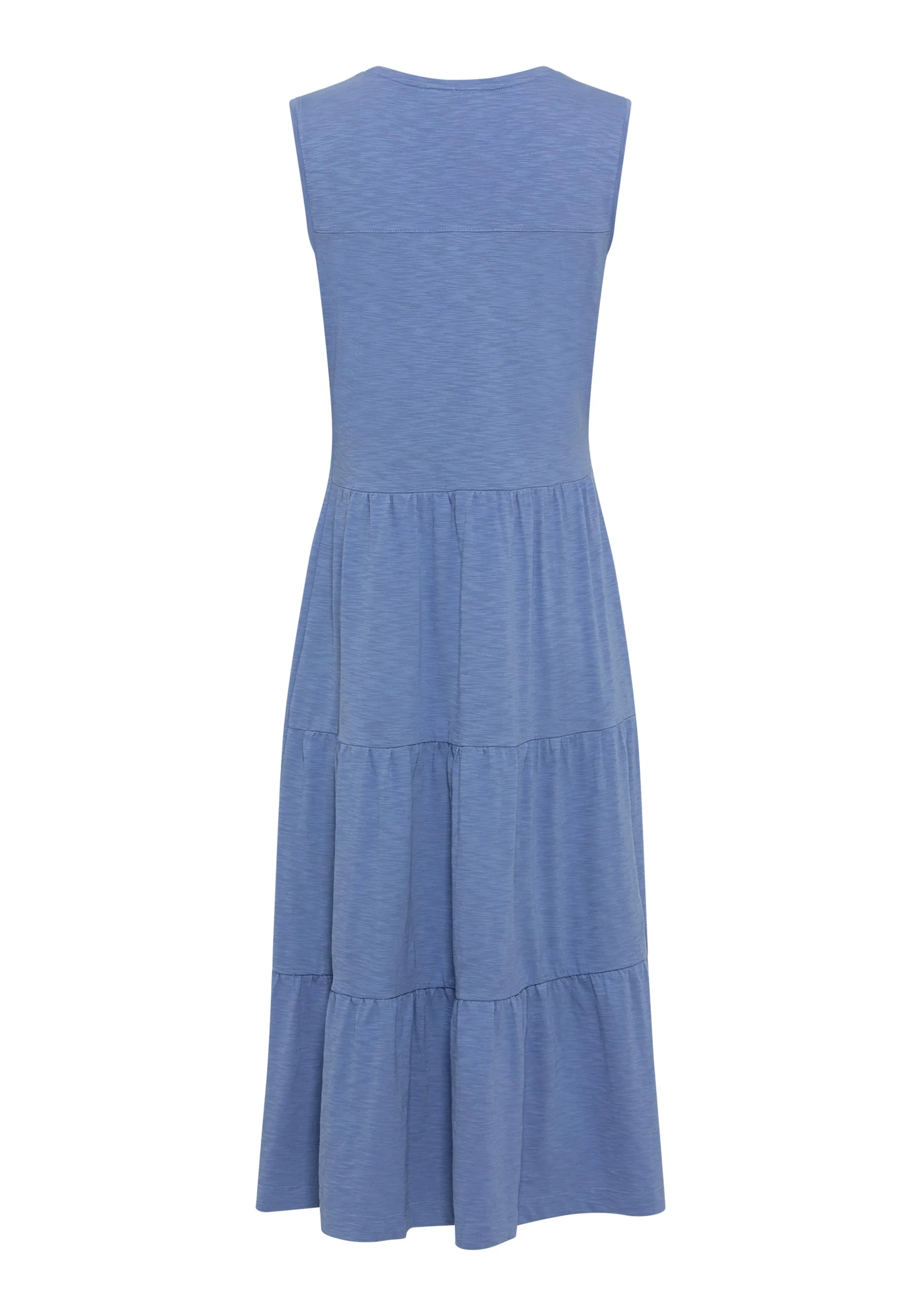 100% Cotton Sleeveless Tiered Midi Dress