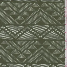 2 3/8 YD PC-Army Green Geometric Stripe Lace Fabric