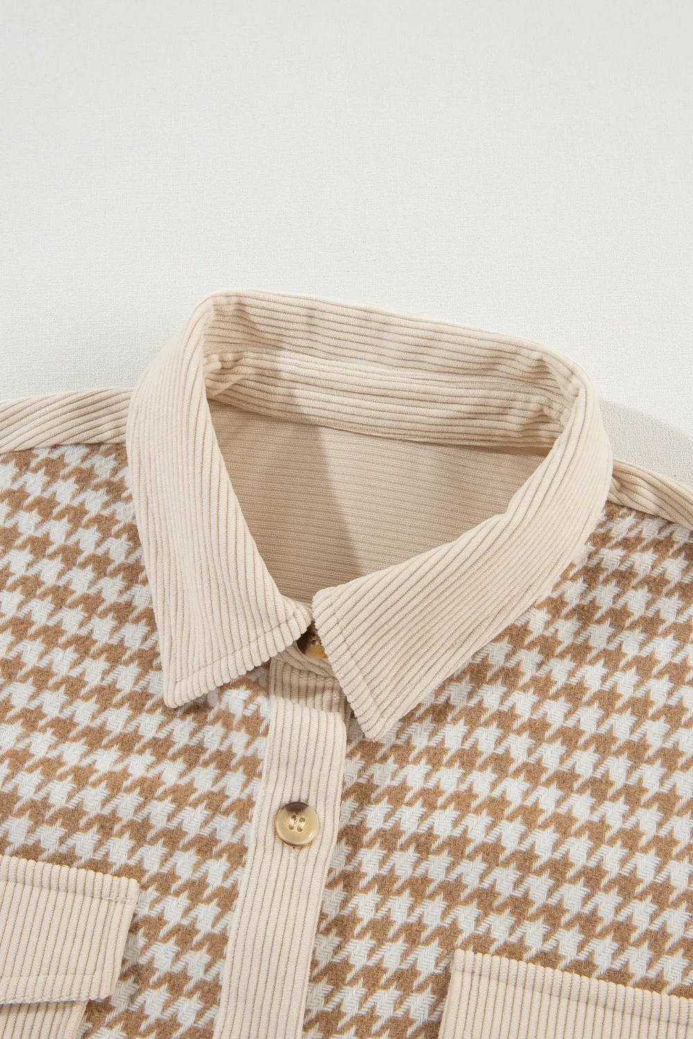 Autumnal Hues Corduroy and Houndstooth Shirt