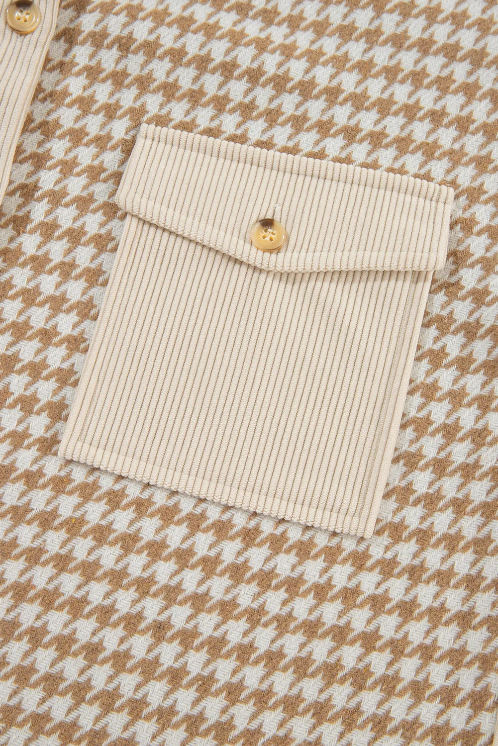 Autumnal Hues Corduroy and Houndstooth Shirt