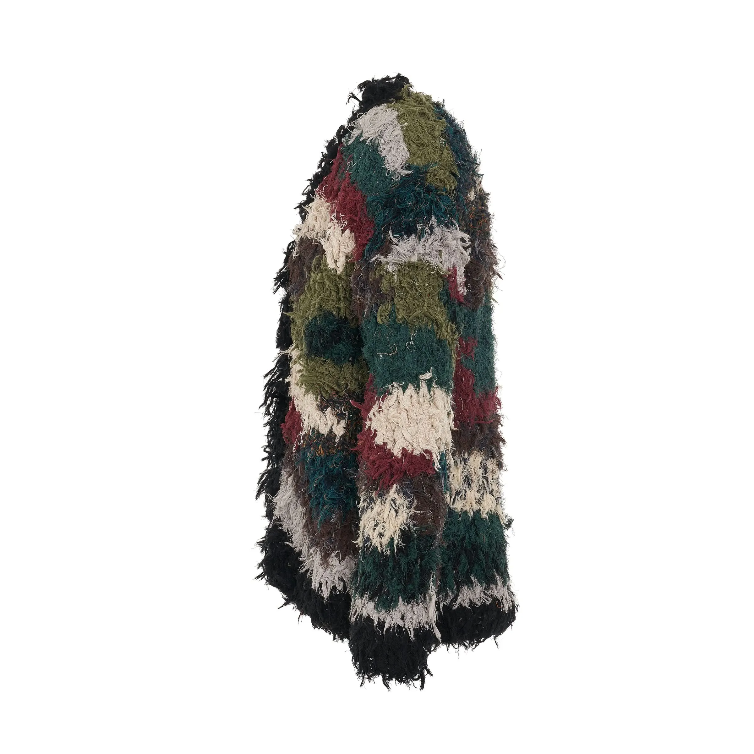 B12 Fringe Oversized Knit Cardigan in Multinatural