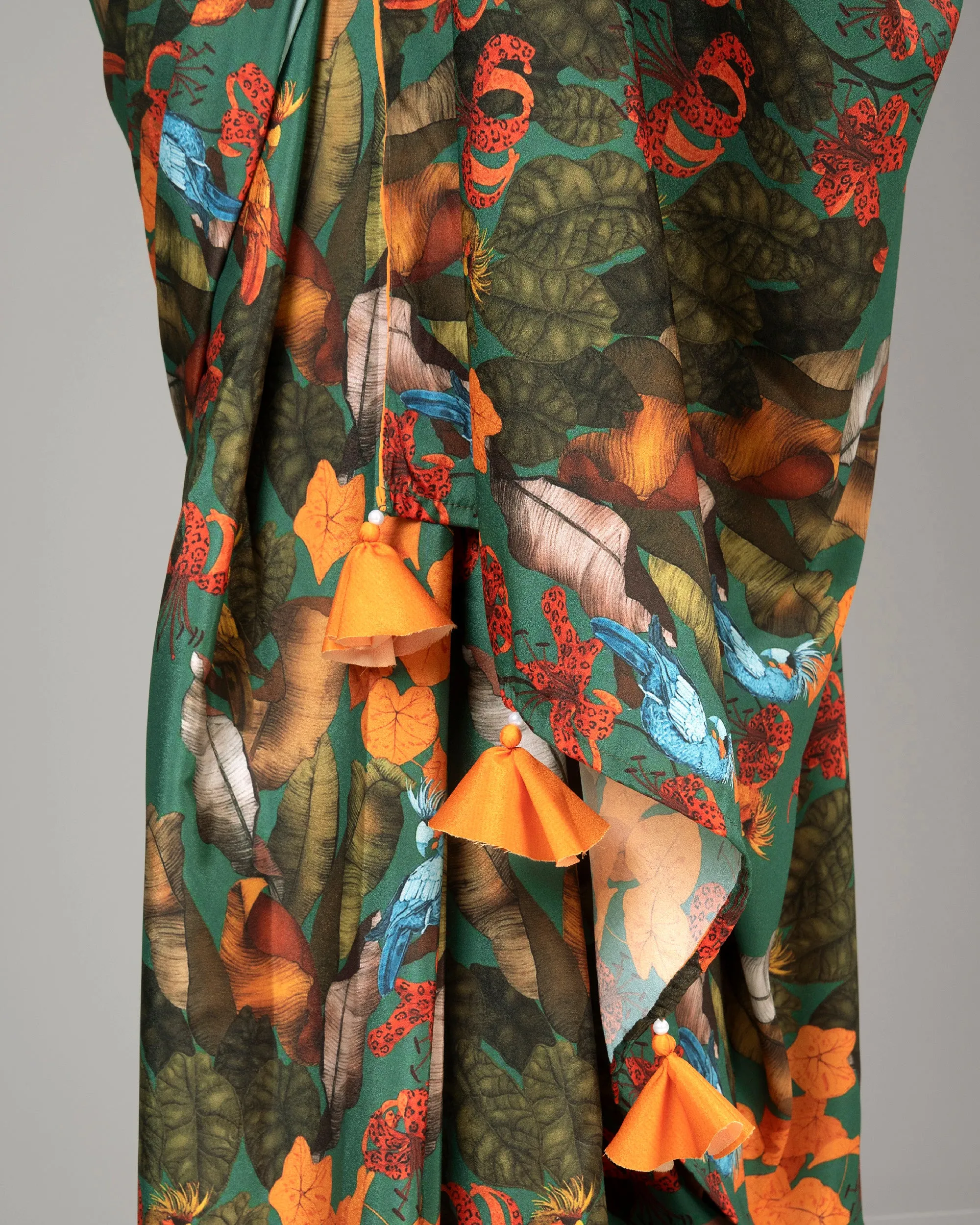 Bestselling Floral Women's Designer Bollywood Pre-Draped Saree