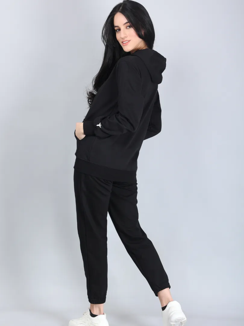 Black Relaxed Fit Hoodie for Women