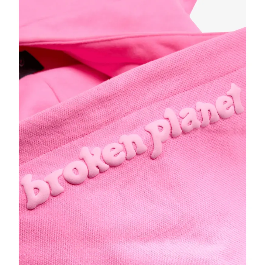 Broken Planet Zip Up Hoodie Candy Pink