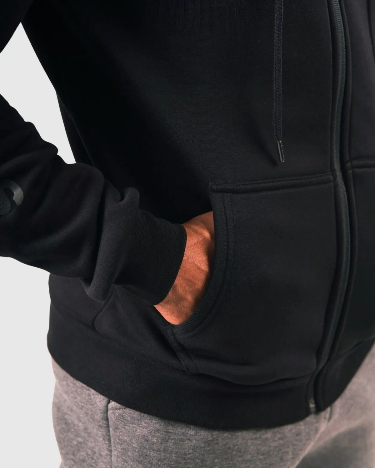 Capital Zip Up Hoodie - Black
