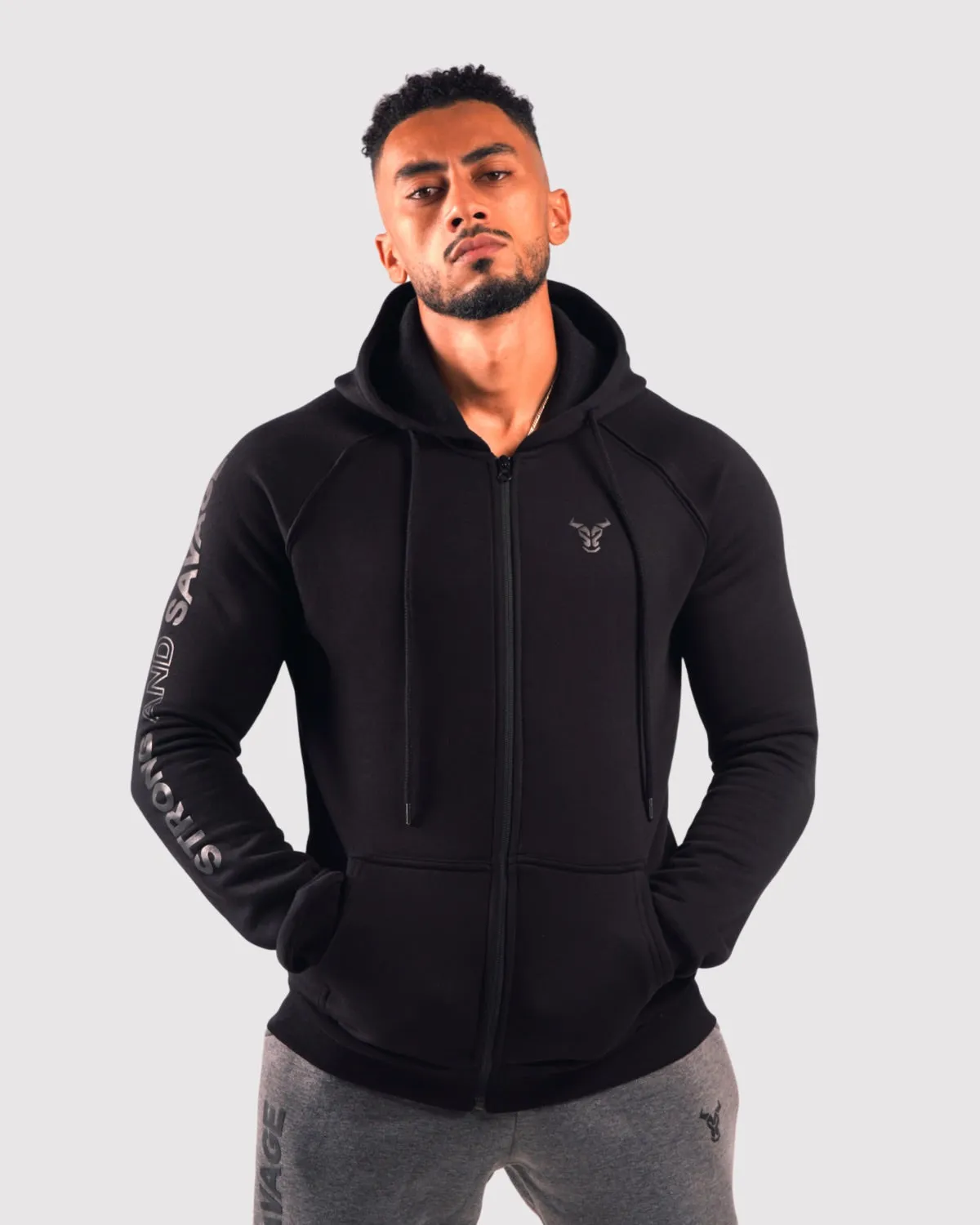 Capital Zip Up Hoodie - Black