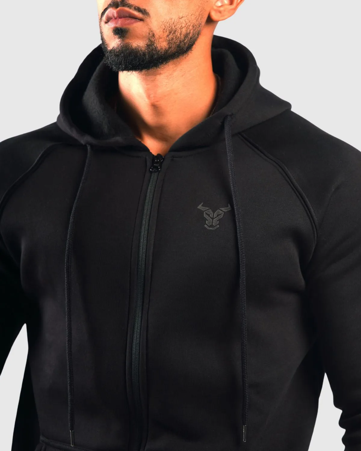 Capital Zip Up Hoodie - Black