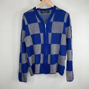 CDG Blue Knit Zip Up Cardigan