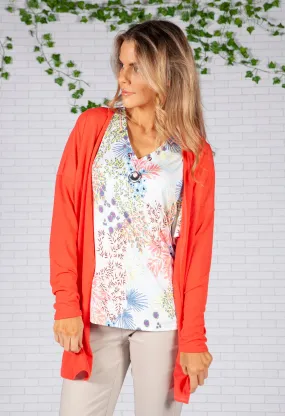 Coral Lightweight Cardigan