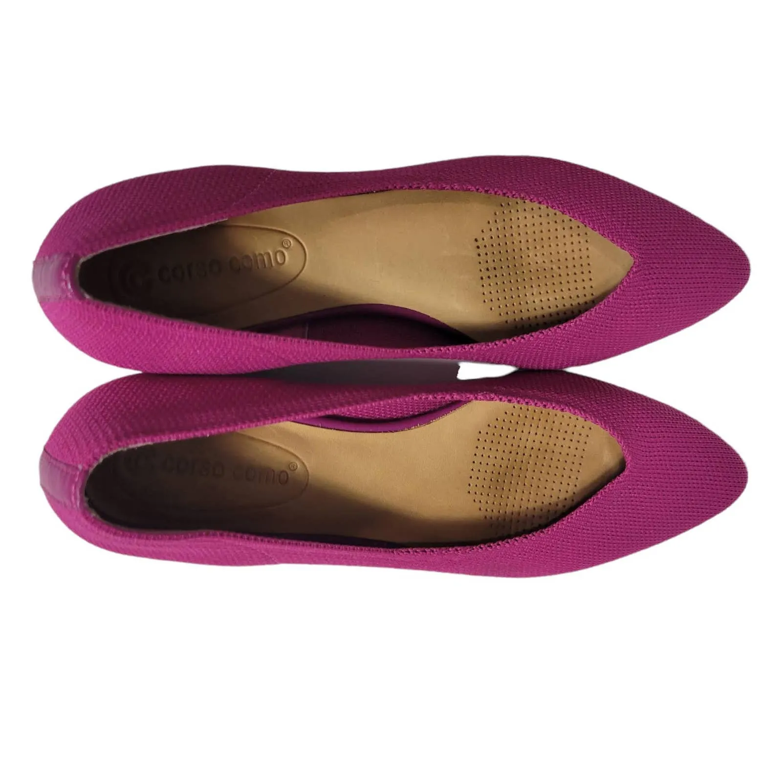 Corso Como Julia Knit Flats Fuchsia Fest Hot Pink Pointed Toe CC Slip On Size 7