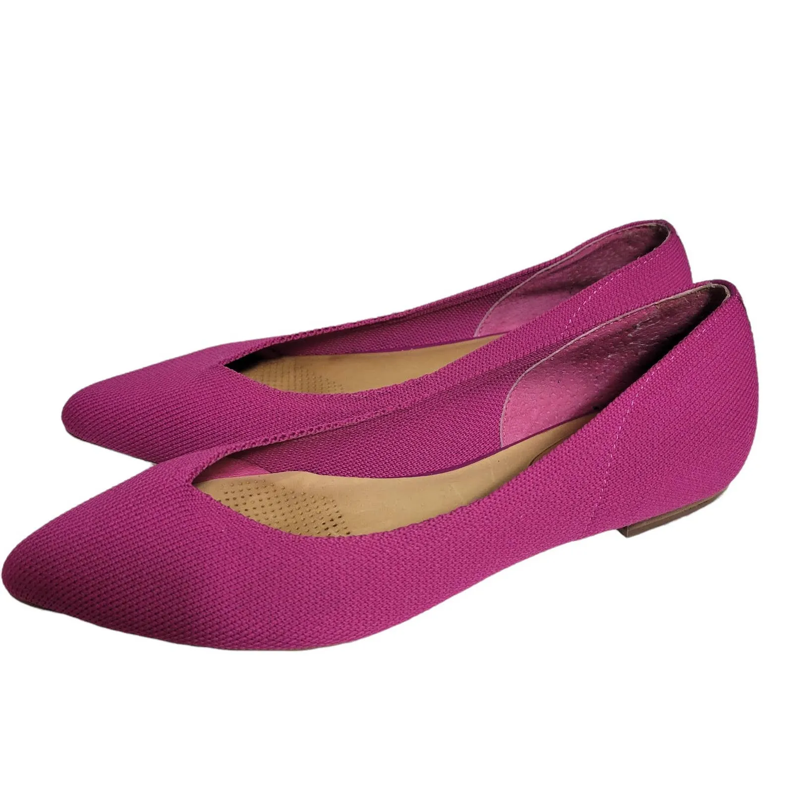 Corso Como Julia Knit Flats Fuchsia Fest Hot Pink Pointed Toe CC Slip On Size 7