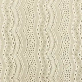 Cream Ivory Scallop Stretch Crochet Knit Fabric
