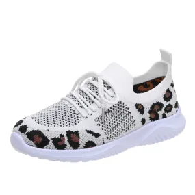 Cuzcare Orthopedic Shoes For Women Leopard Mesh Trendy Summer Sneakers