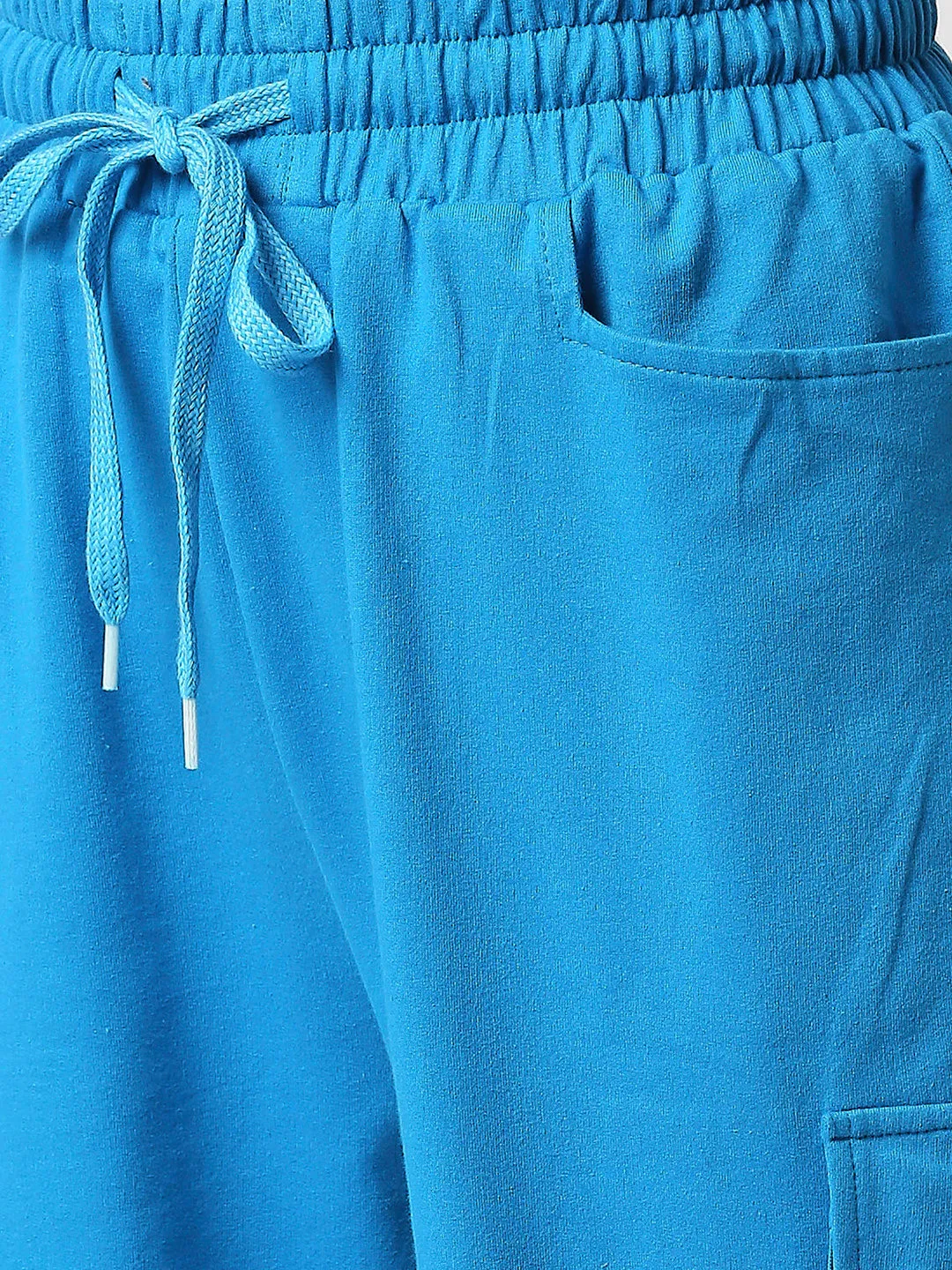 Disrupt Women's Cargo Pockets Blue Comfort Fit Jogger