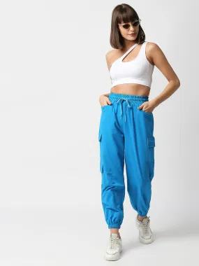 Disrupt Women's Cargo Pockets Blue Comfort Fit Jogger