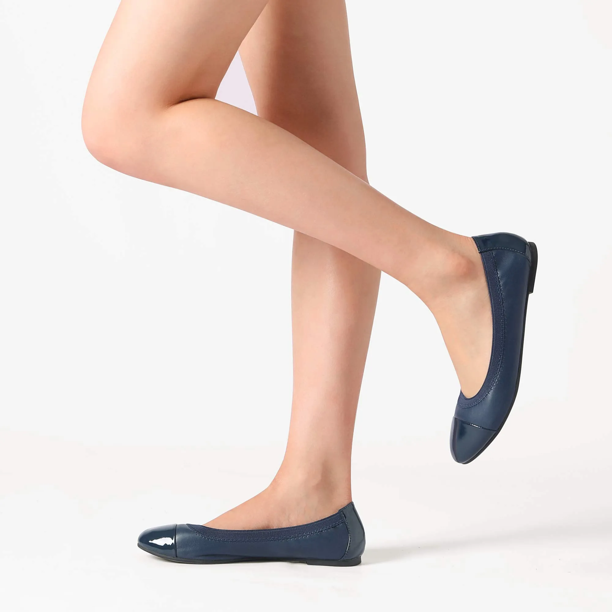 Dream Pairs Sole-Flex Navy Ballerina Fashion Slip On Walking Flats Ballerina Shoes