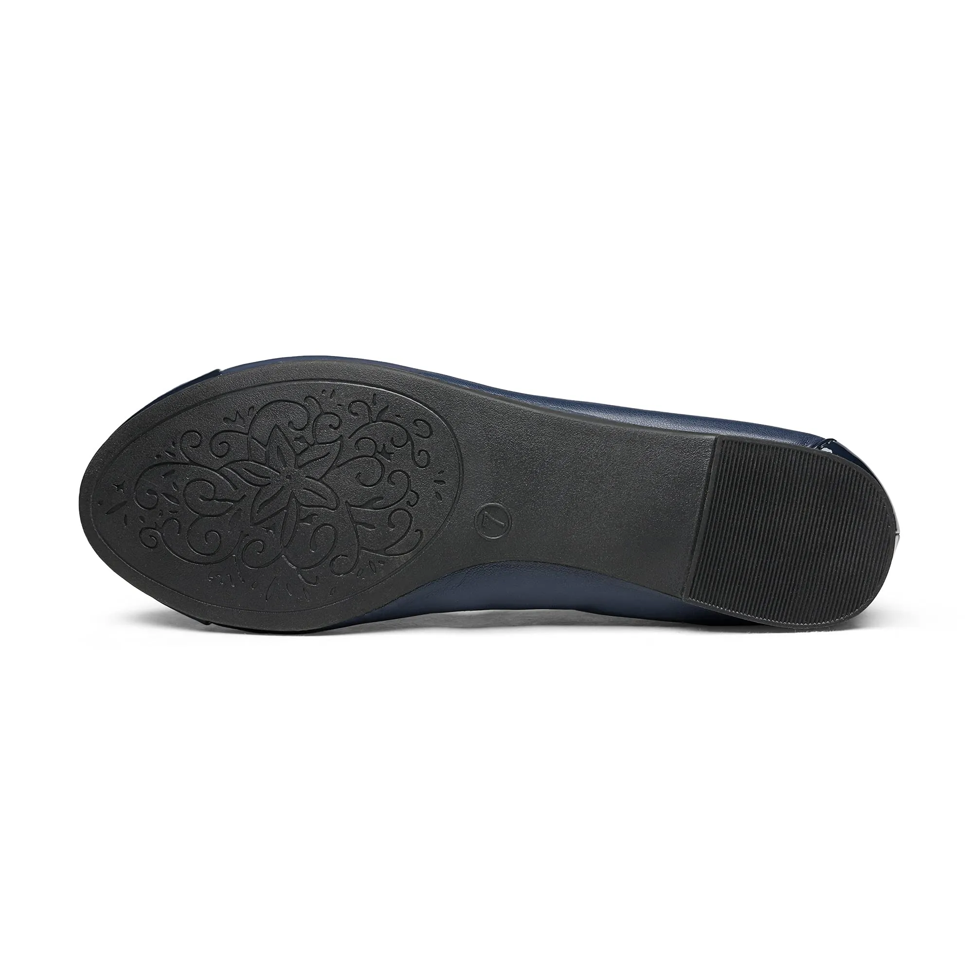 Dream Pairs Sole-Flex Navy Ballerina Fashion Slip On Walking Flats Ballerina Shoes