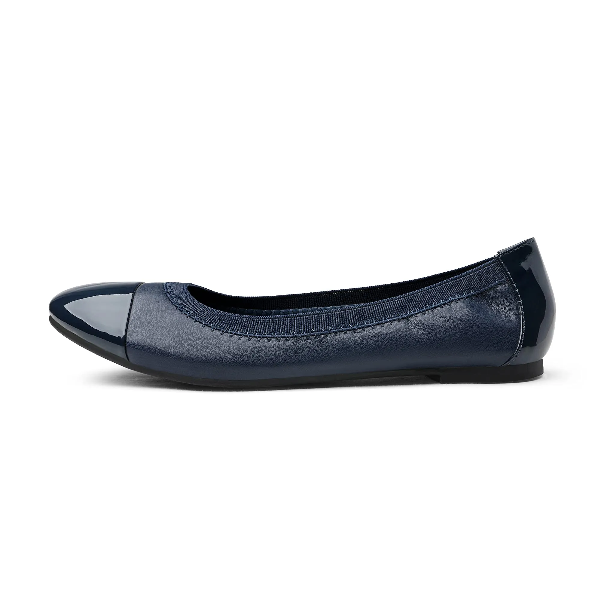 Dream Pairs Sole-Flex Navy Ballerina Fashion Slip On Walking Flats Ballerina Shoes