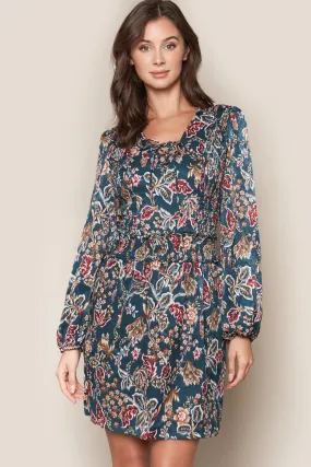 Elantra Long Sleeve Floral Mini Dress