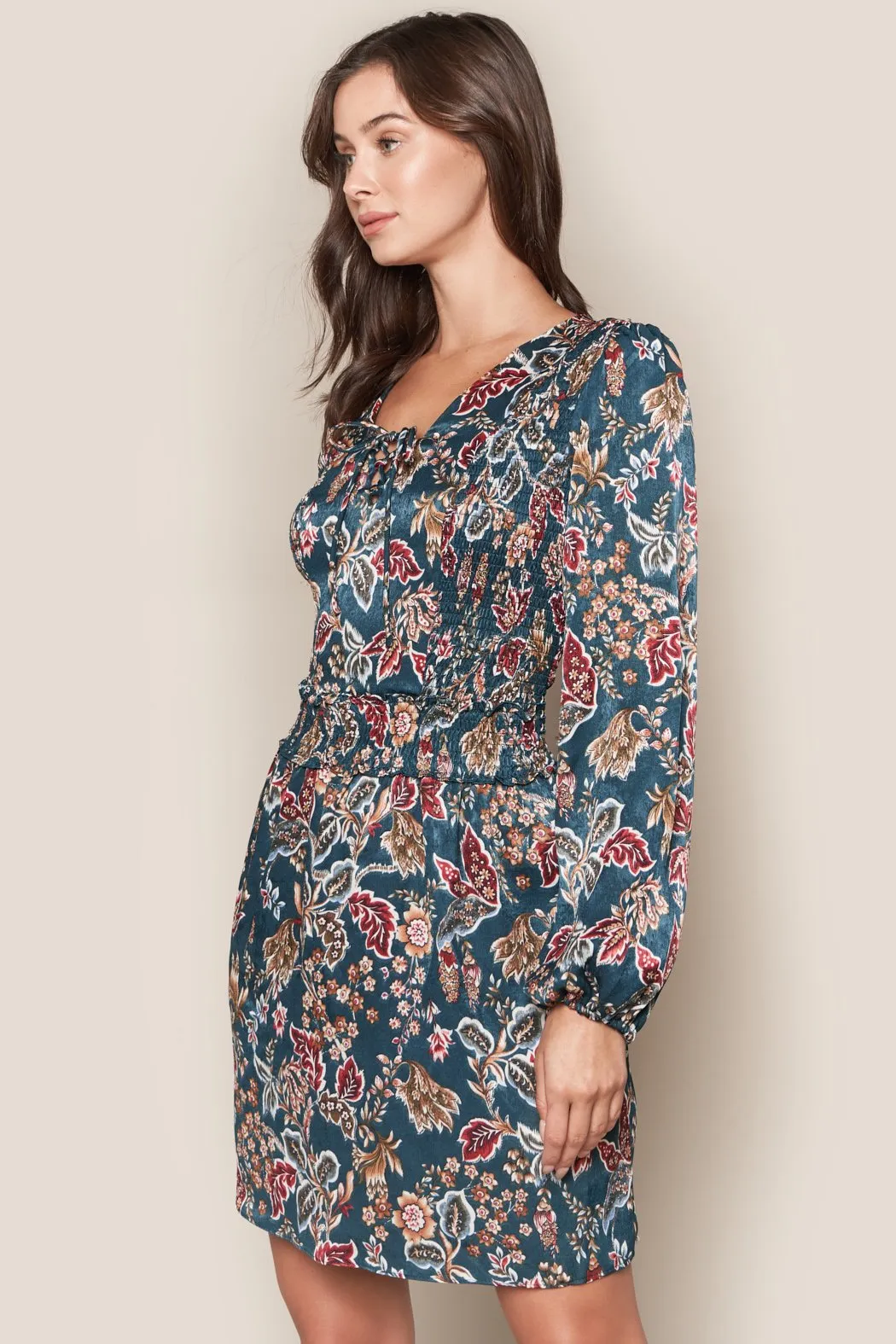 Elantra Long Sleeve Floral Mini Dress