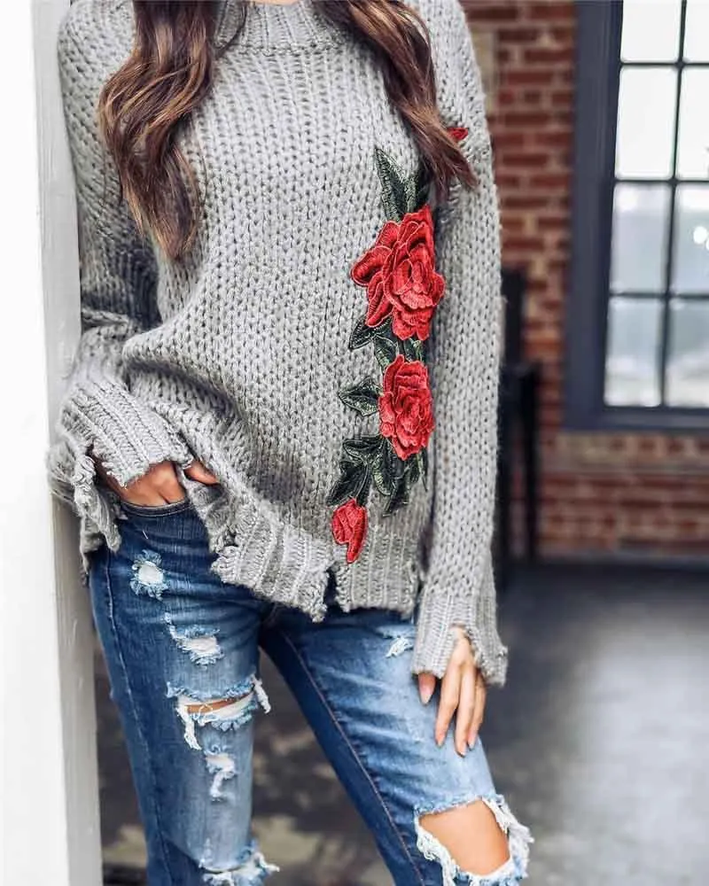 Embroidered sweater