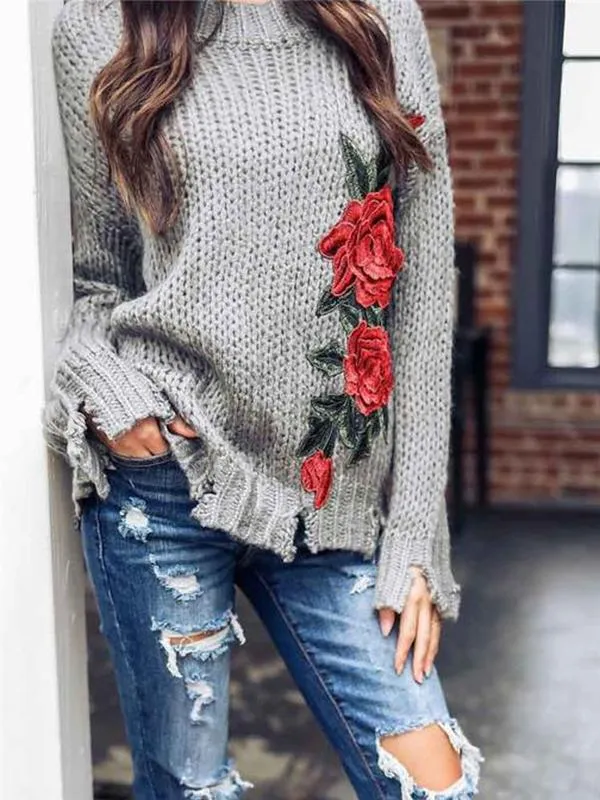 Embroidered sweater