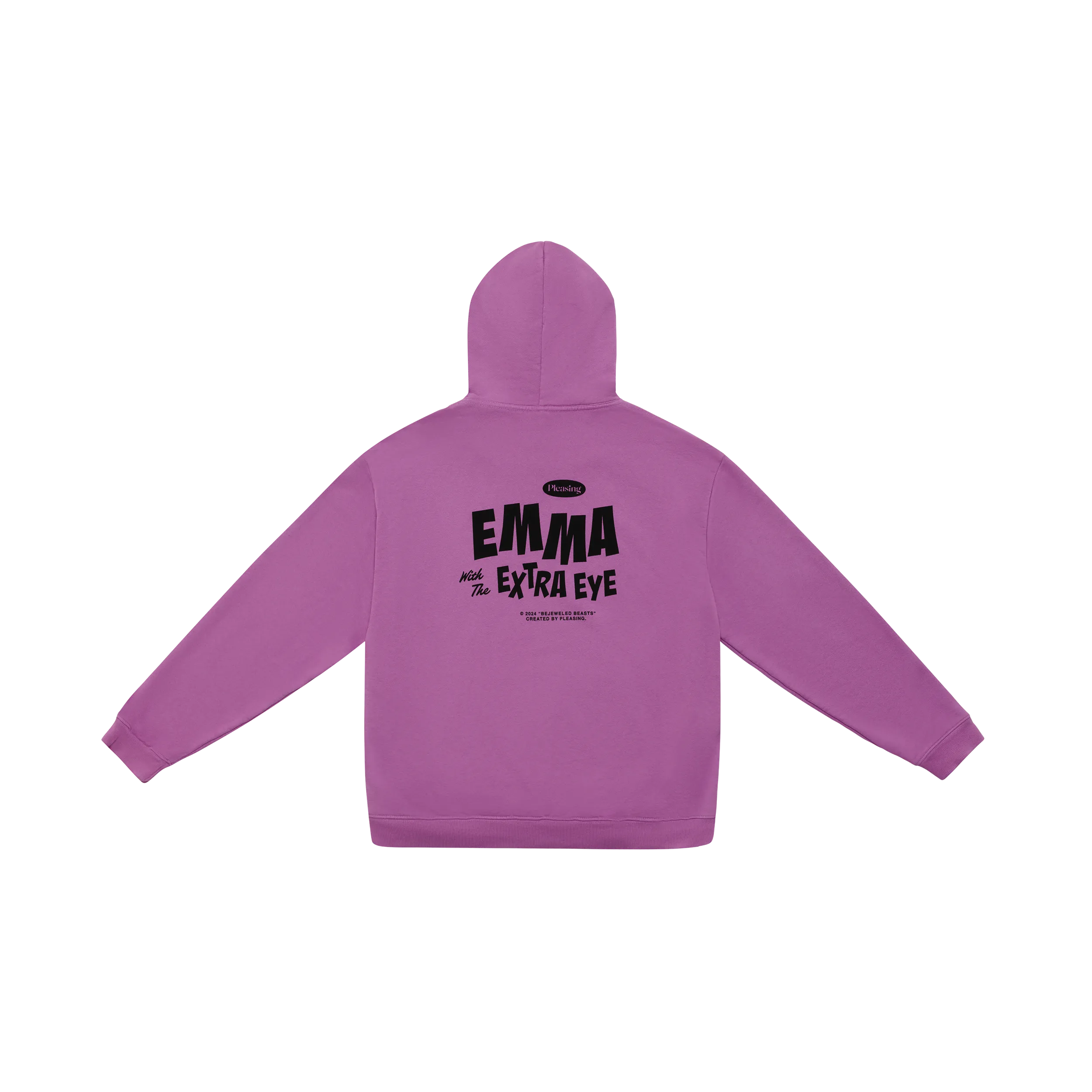 Emma with the Extra Eye Bejeweled Beasts Hoodie in Purple