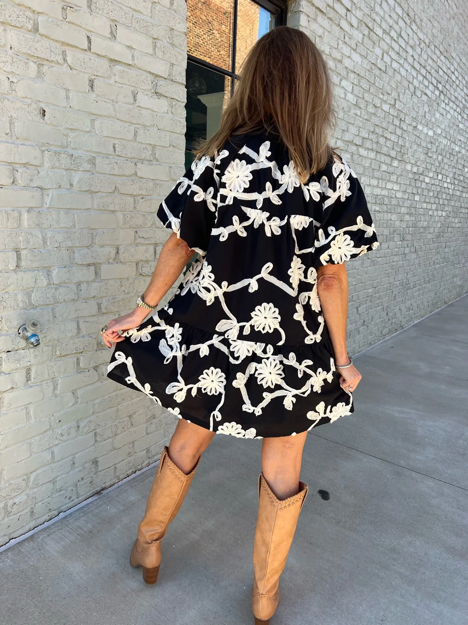 Entro | Mira Floral Dress Black