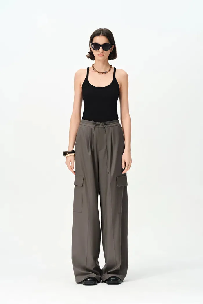 Eva Drawstring Pants in Fine Wool Blend