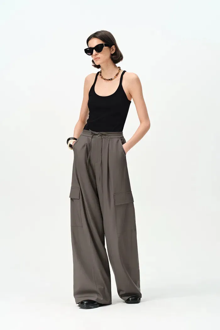 Eva Drawstring Pants in Fine Wool Blend