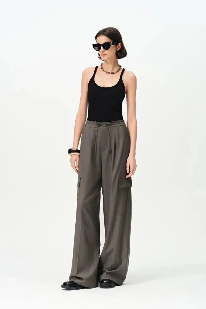 Eva Drawstring Pants in Fine Wool Blend