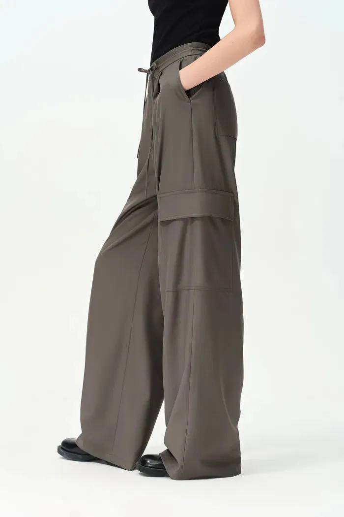 Eva Drawstring Pants in Fine Wool Blend