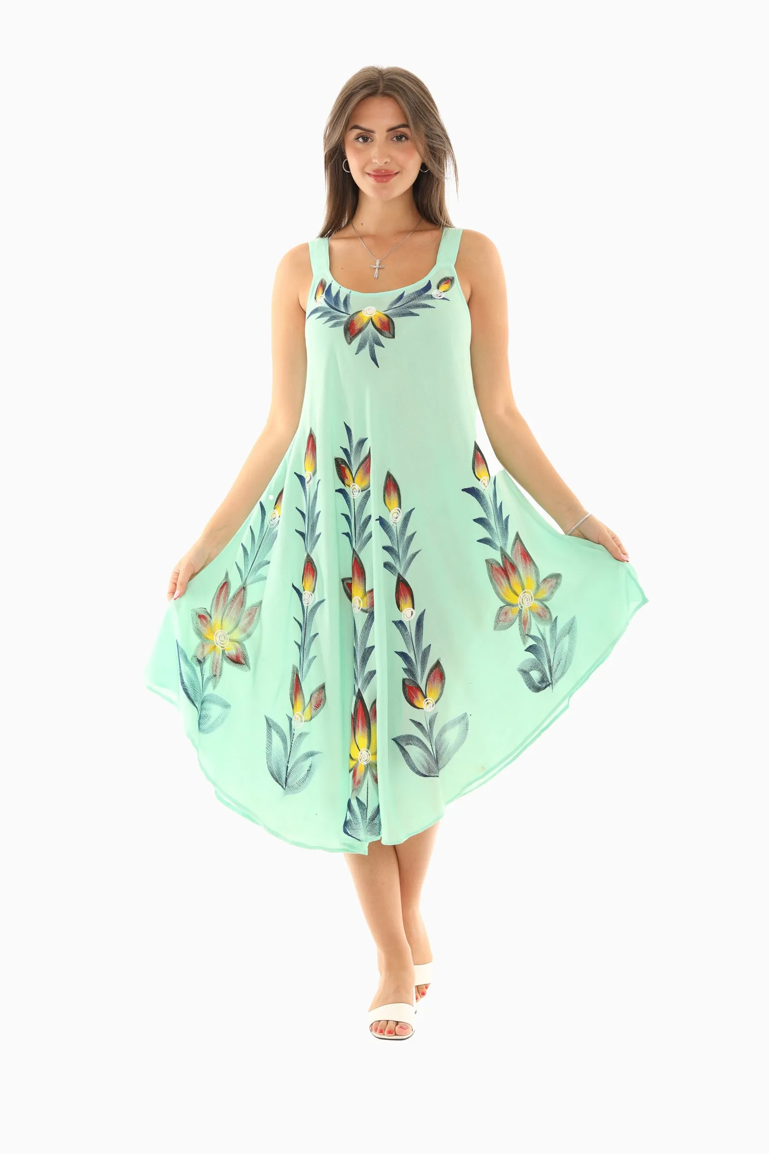 Floral Scoop Neck Sleeveless Sundress