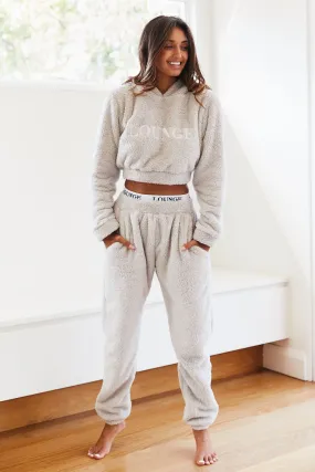 Frosted Grey Teddy Joggers