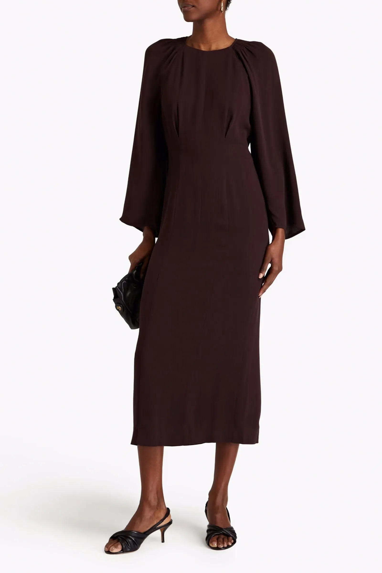 Hollie Washed Silk-crepon Midi Dress
