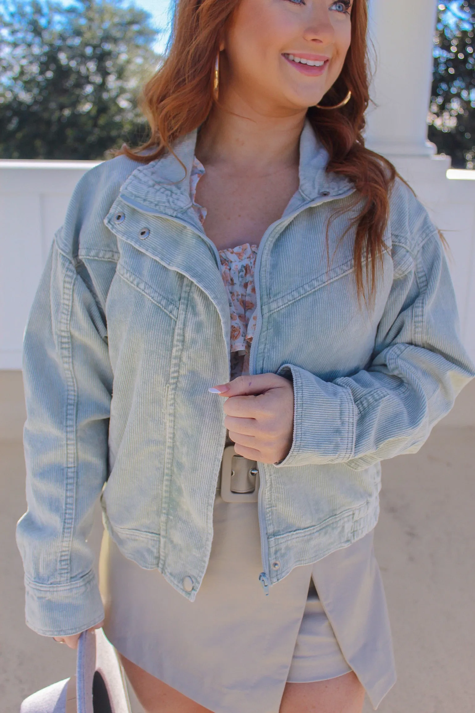 Huntington Washed Corduroy Jacket- Sage