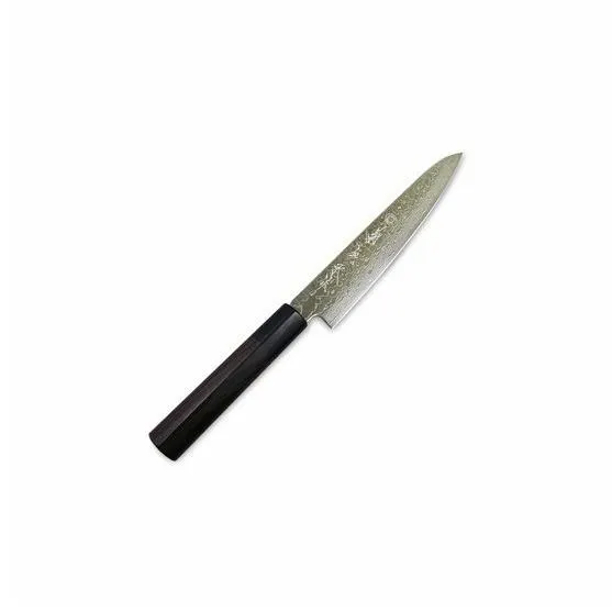 Kikuichi 6-inch Nickel Warikomi Damascus 45-Layer Utility Knife