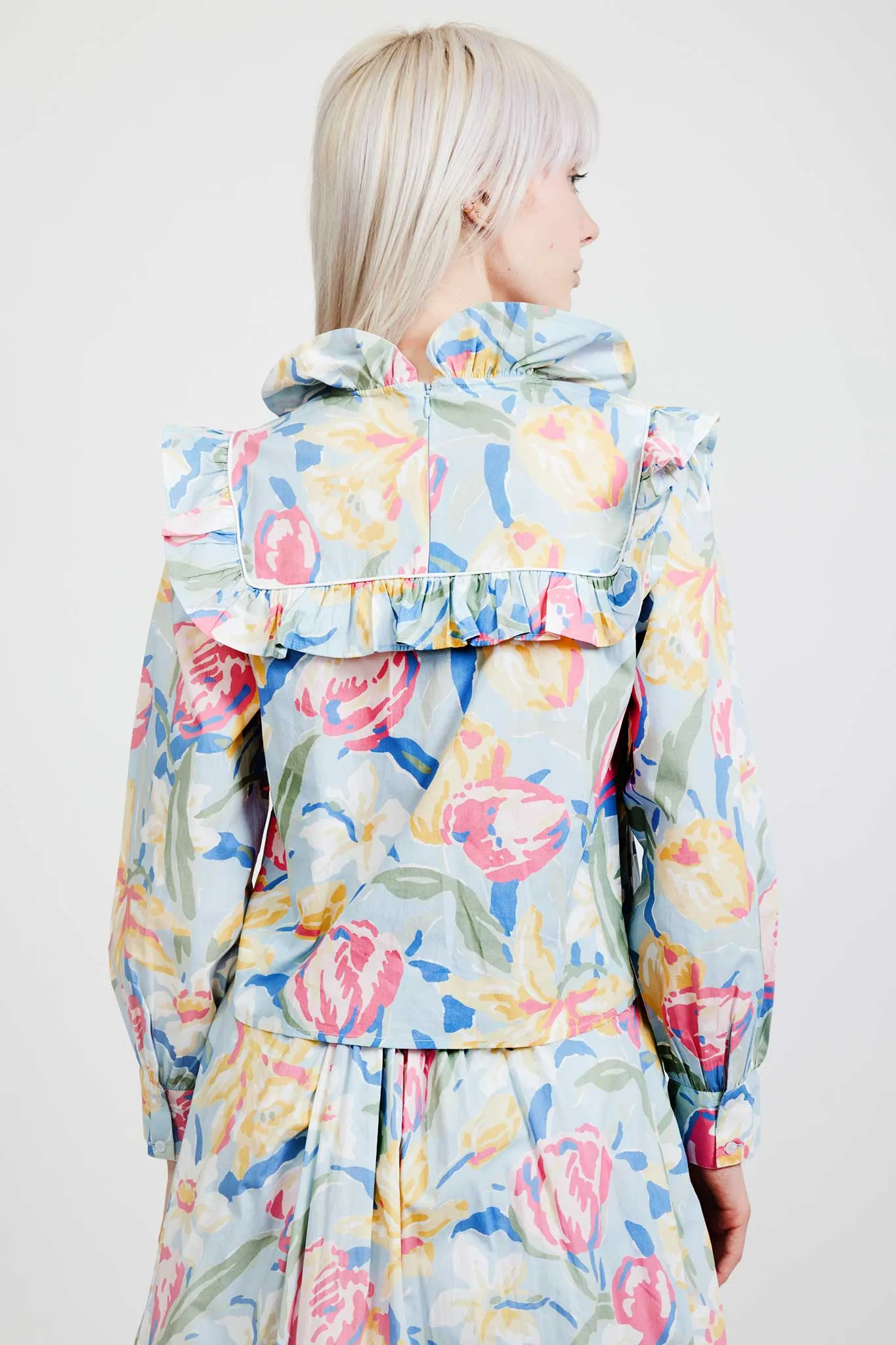 Laura Ashley x BATSHEVA Rhodri Blouse in Tulips