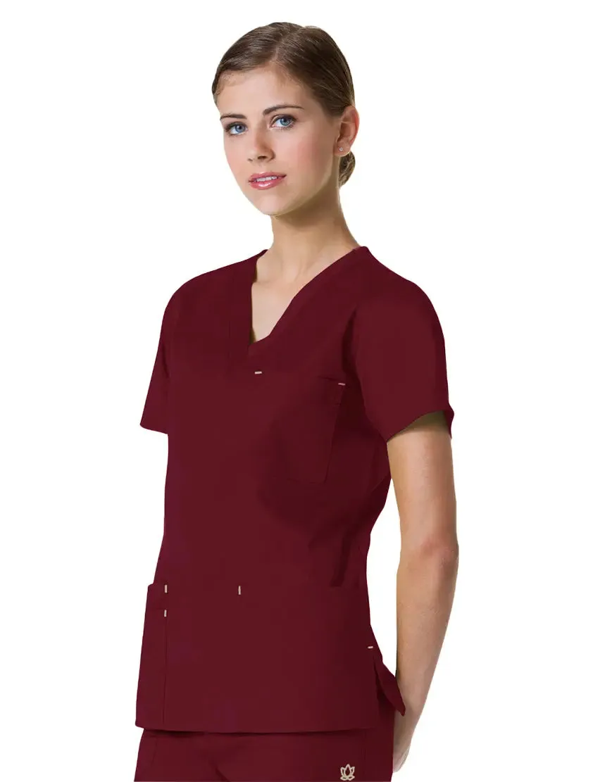 Maevn Women's Blossom 3 Pocket V-Neck Scrub Top