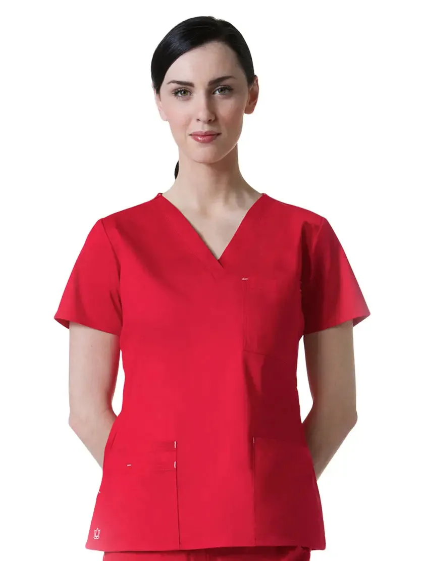 Maevn Women's Blossom 3 Pocket V-Neck Scrub Top