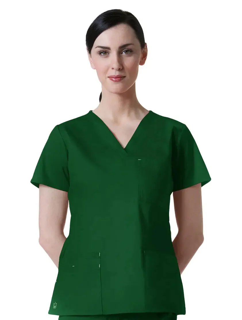 Maevn Women's Blossom 3 Pocket V-Neck Scrub Top