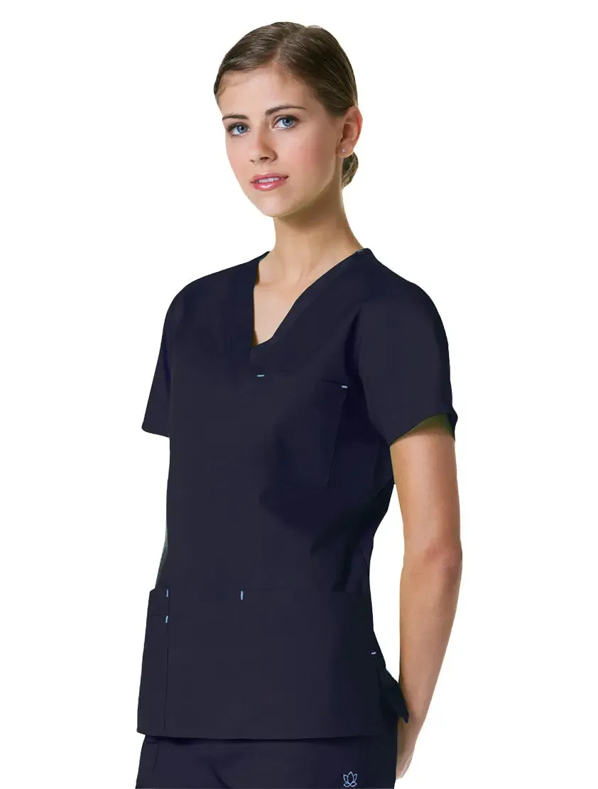 Maevn Women's Blossom 3 Pocket V-Neck Scrub Top