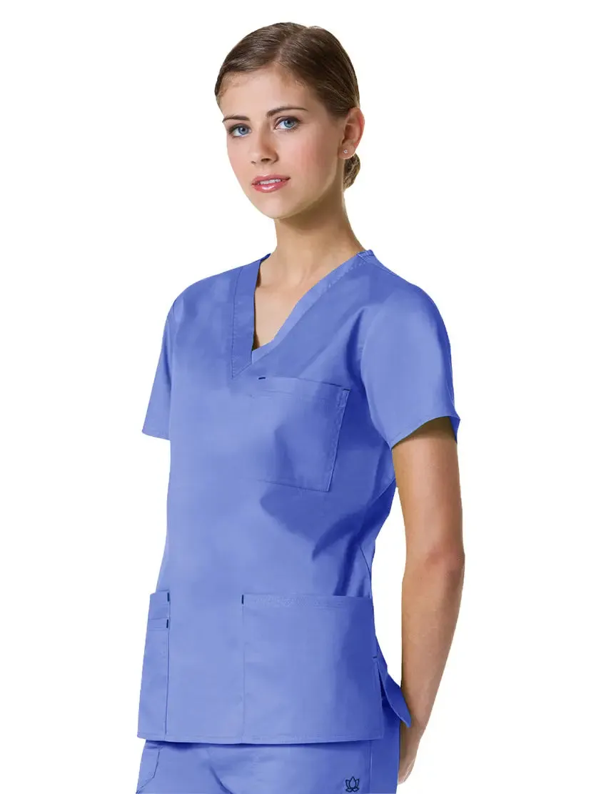 Maevn Women's Blossom 3 Pocket V-Neck Scrub Top
