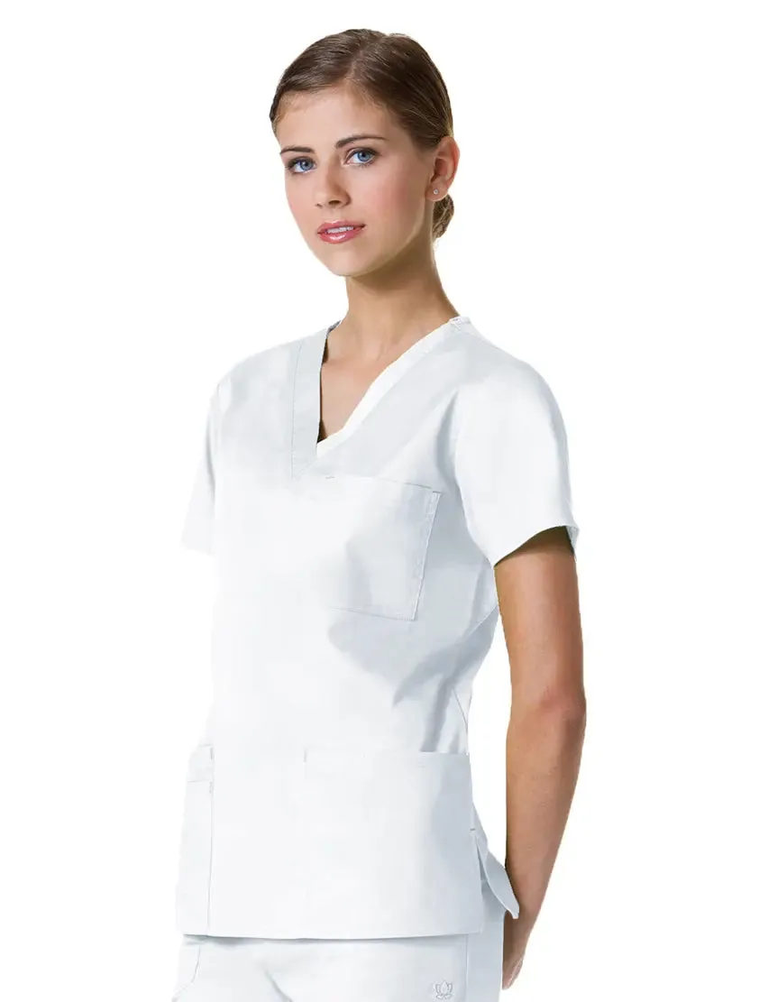 Maevn Women's Blossom 3 Pocket V-Neck Scrub Top