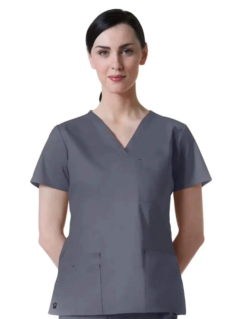 Maevn Women's Blossom 3 Pocket V-Neck Scrub Top