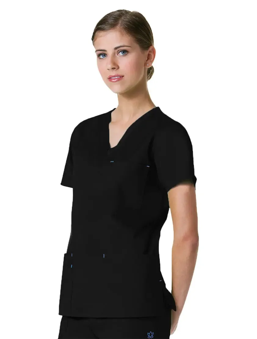 Maevn Women's Blossom 3 Pocket V-Neck Scrub Top