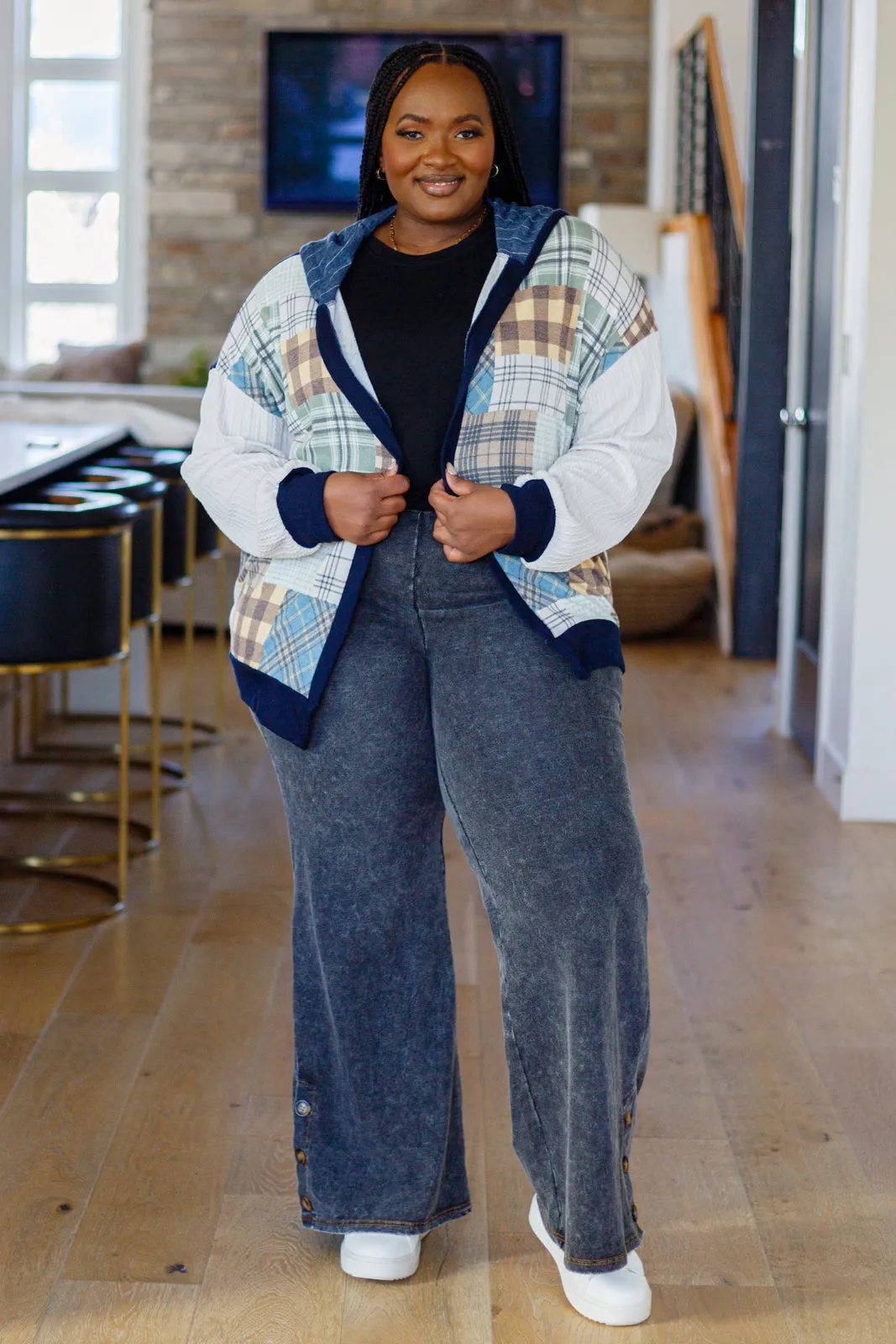 Making Plans Plaid Colorblock Hoodie
