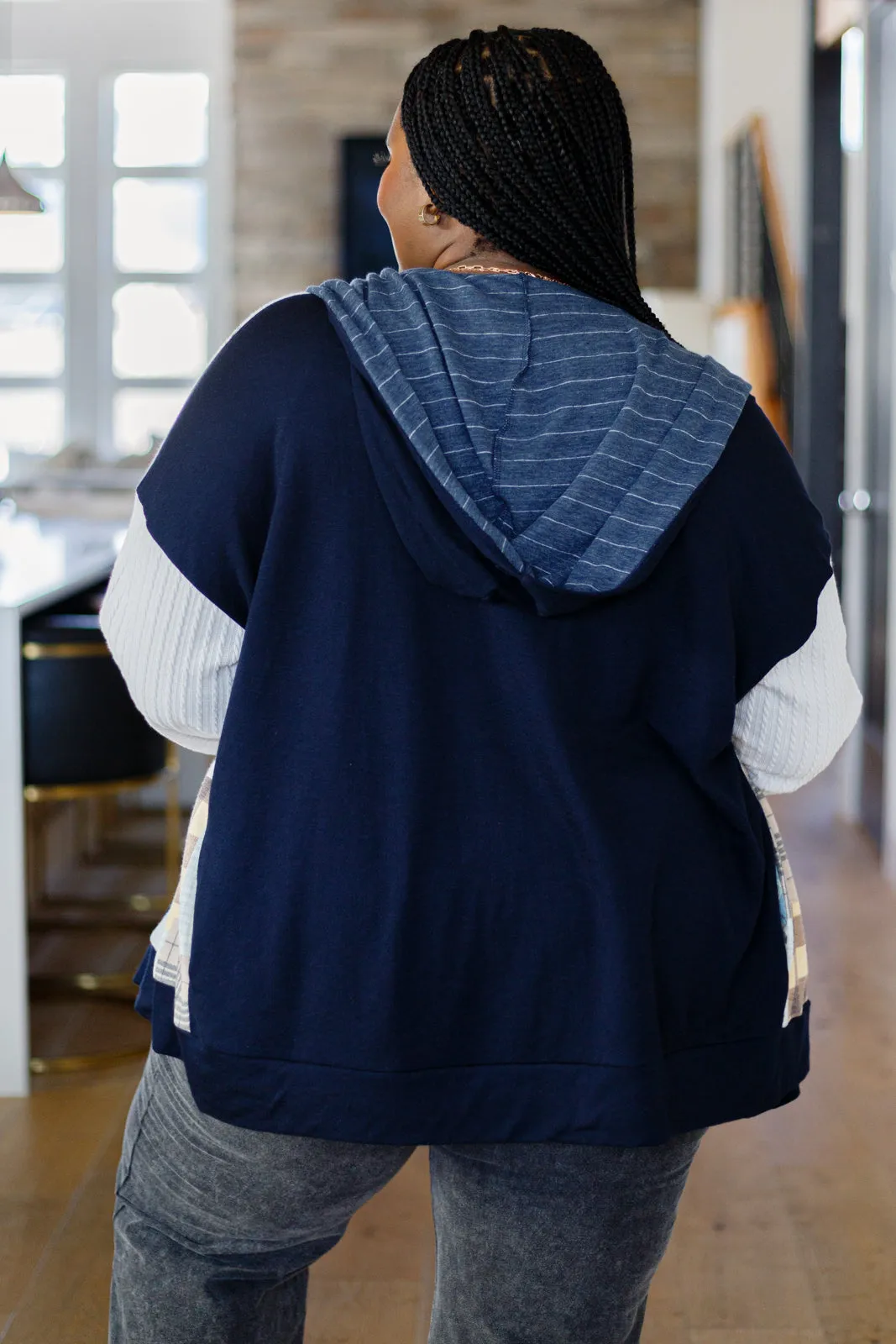 Making Plans Plaid Colorblock Hoodie