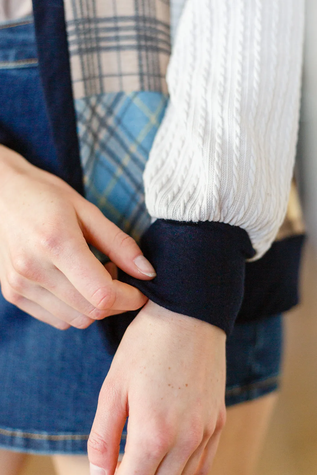 Making Plans Plaid Colorblock Hoodie