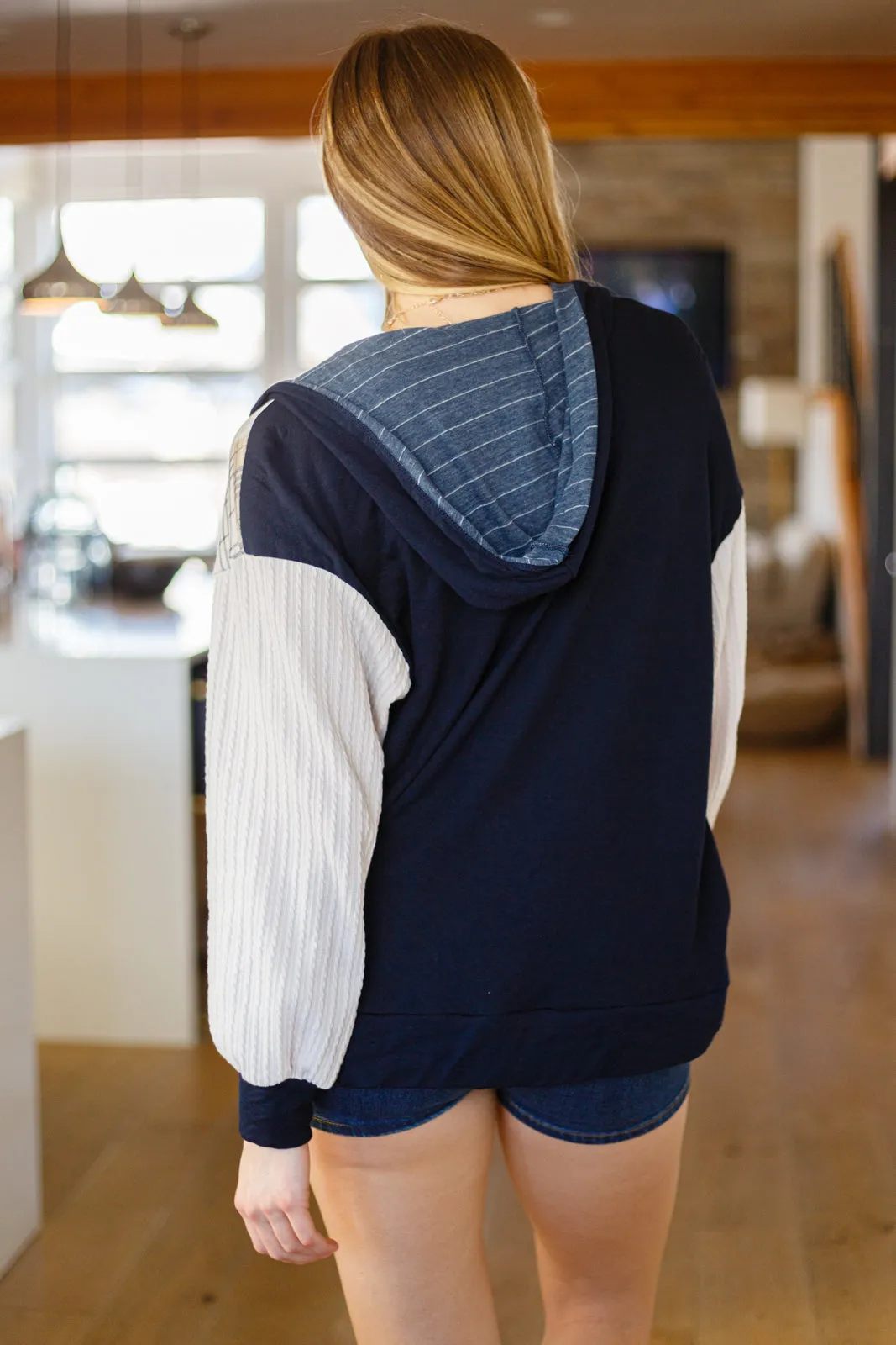 Making Plans Plaid Colorblock Hoodie